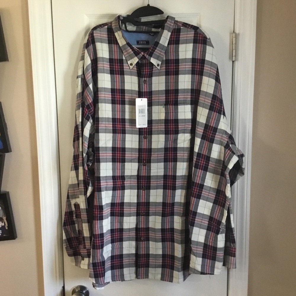 NEW W/TAGS IZOD PLAID BUTTON DOWN SHIRT *$25 OFF*